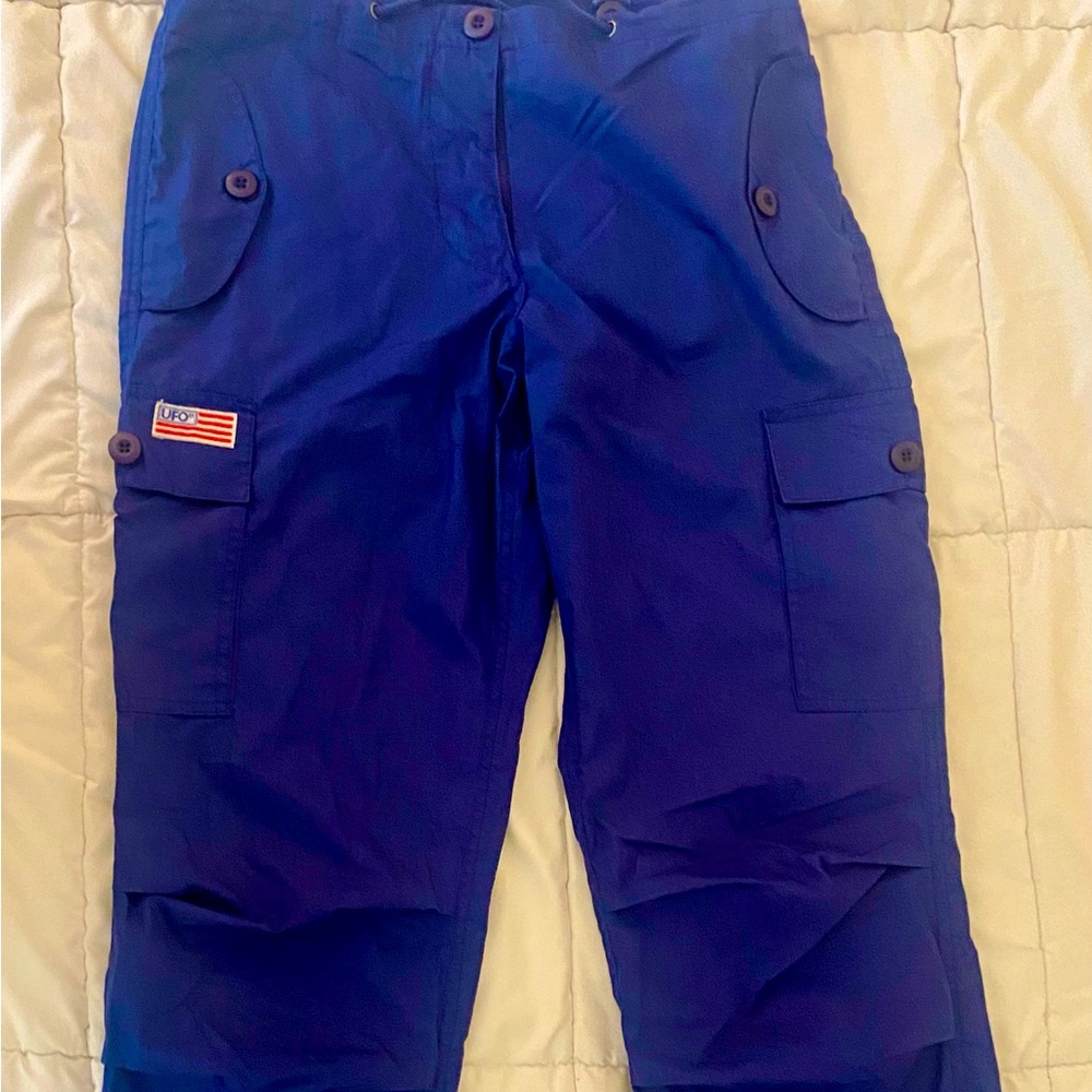 Navy blue Wide Leg Pants Relaxed Fit